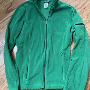 L.L. bean Green Zip-Up Fleece Jacket, XS